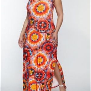 Maxi Dress Tie Dye Side Slit